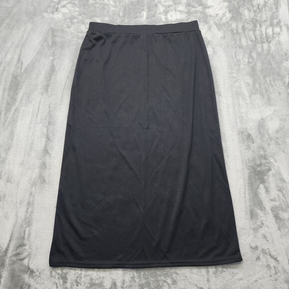 Chadwicks Skirt Womens L Black Pull On A-Line Midi Stretch Modest Office Preppy - Picture 2 of 7